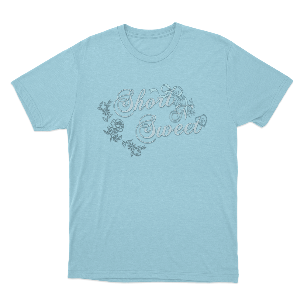 Short N’ Sweet Floral Unisex T Shirt Sky Blue Short N Sweet Floral Unisex T Shirt Sky Blue