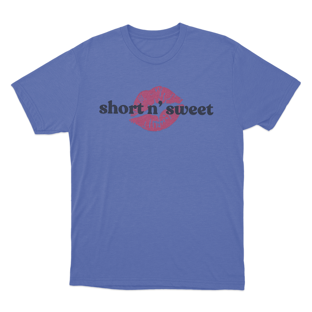 Short N’ Sweet Lips Unisex T Shirt Blue Short N Sweet Lips Unisex T Shirt Blue