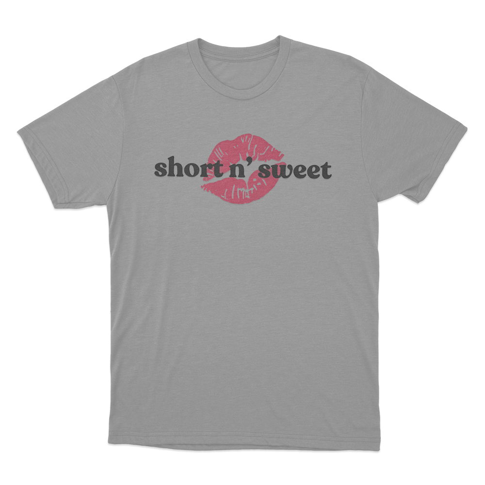 Short N’ Sweet Lips Unisex T Shirt Grey Short N Sweet Lips Unisex T Shirt Grey