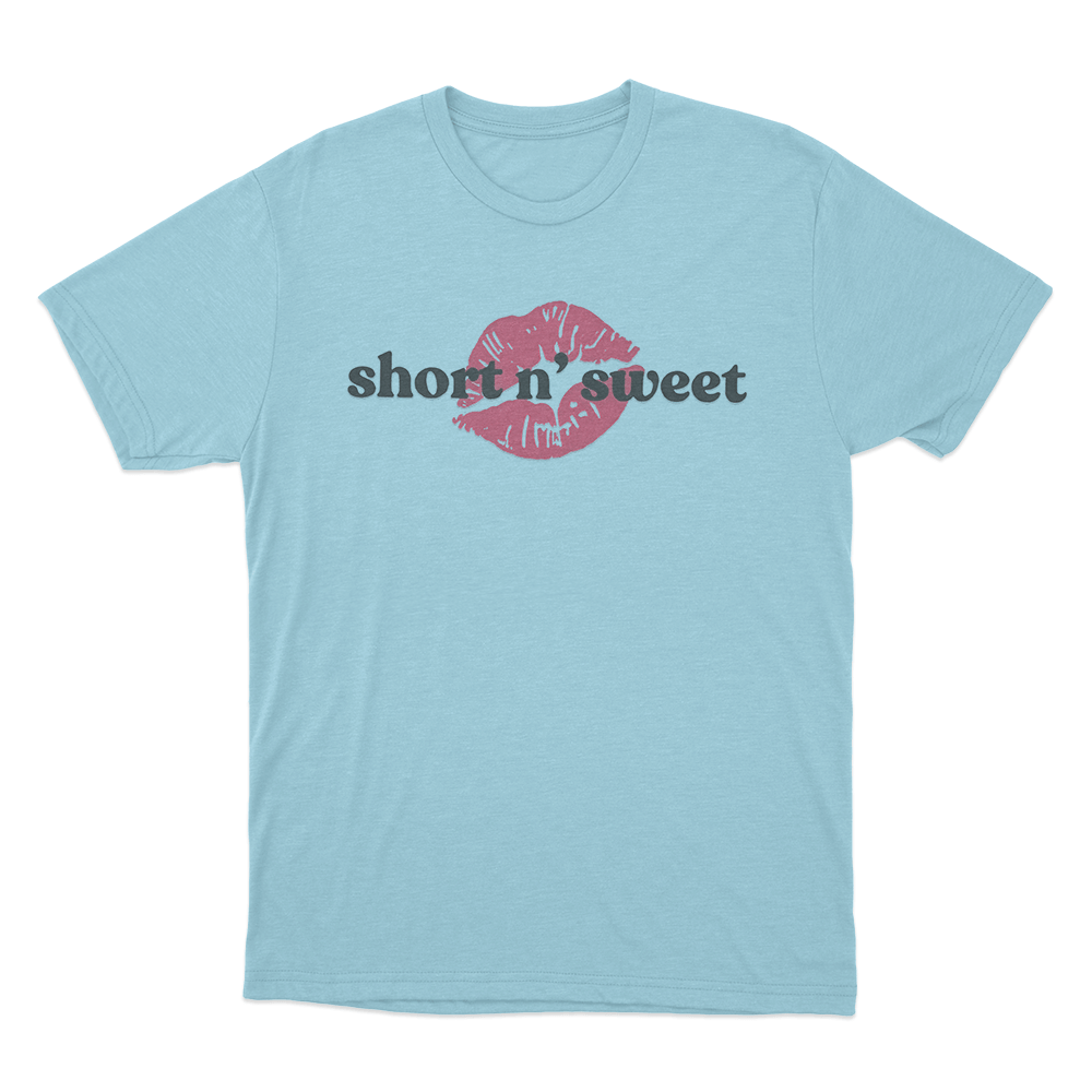 Short N’ Sweet Lips Unisex T Shirt Sky Blue Short N Sweet Lips Unisex T Shirt Sky Blue